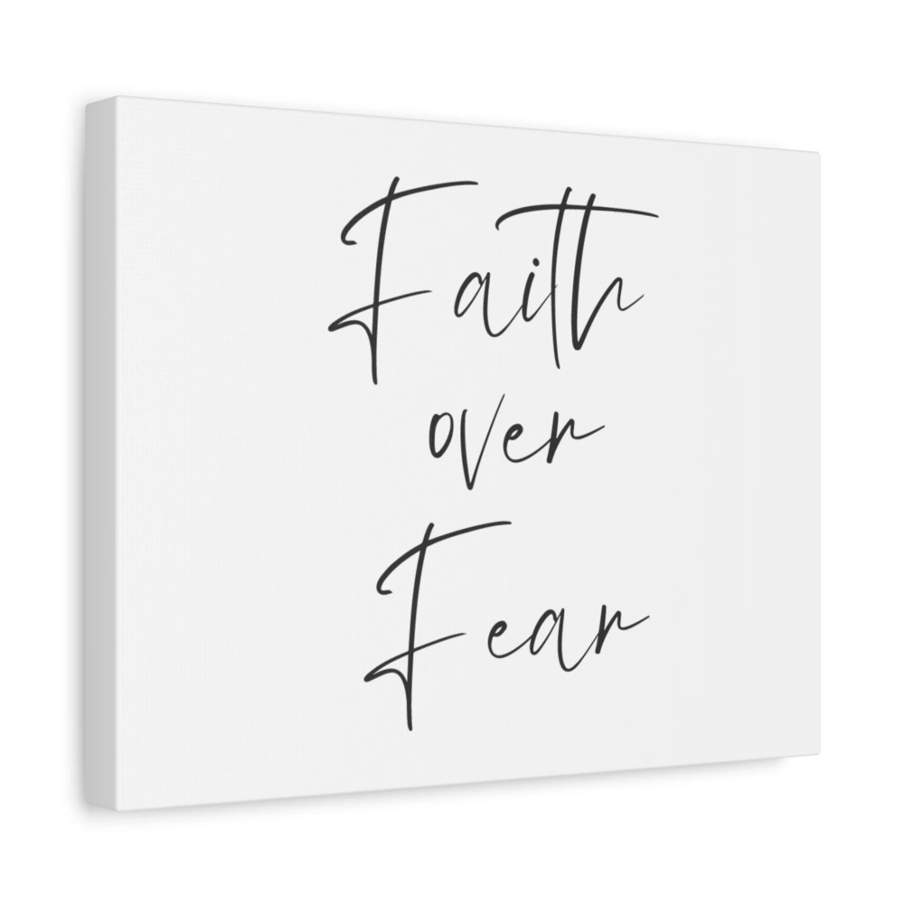 Scripture Canvas Faith Over Fear PSALM 27:1 Christian Wall Art Bible Verse